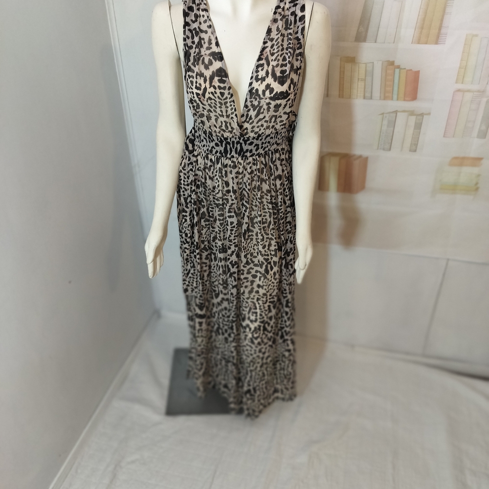 & Other Stories Leopard Print Maxi Dress in Beige and Black